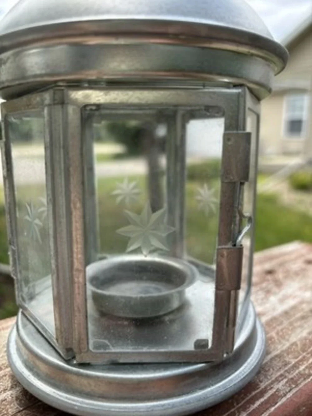 6 Silver Metal IKEA LANTERNS Star Etched Glass ROTERA Hanging Candle Light VTG